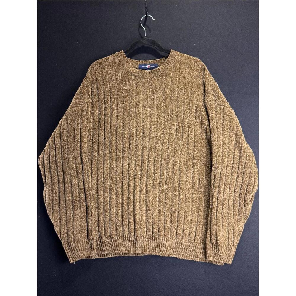 Cotton Traders  XL Ribbed Knit Unisex Sweater Preppy Grandpa Vintage oversized